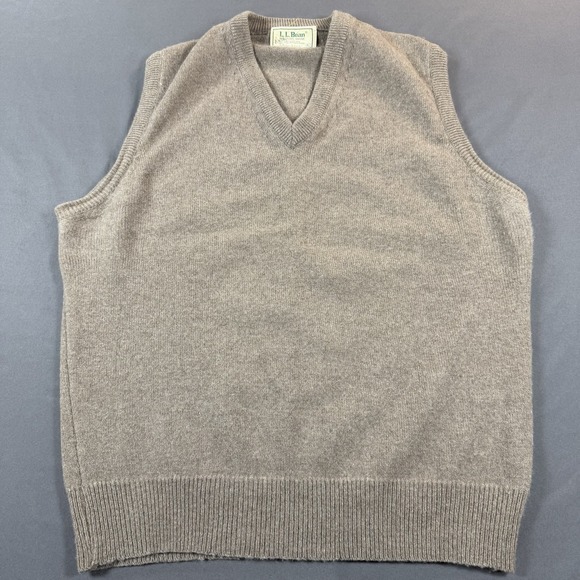 L.L. Bean Other - Vintage LL Bean Mink Fur Merino Wool Sweater Vest USA Mens Large Quiet Luxury